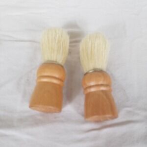Shaving Brush Set Mens Tan new Wood Handle Traditional 2pc natural bristles